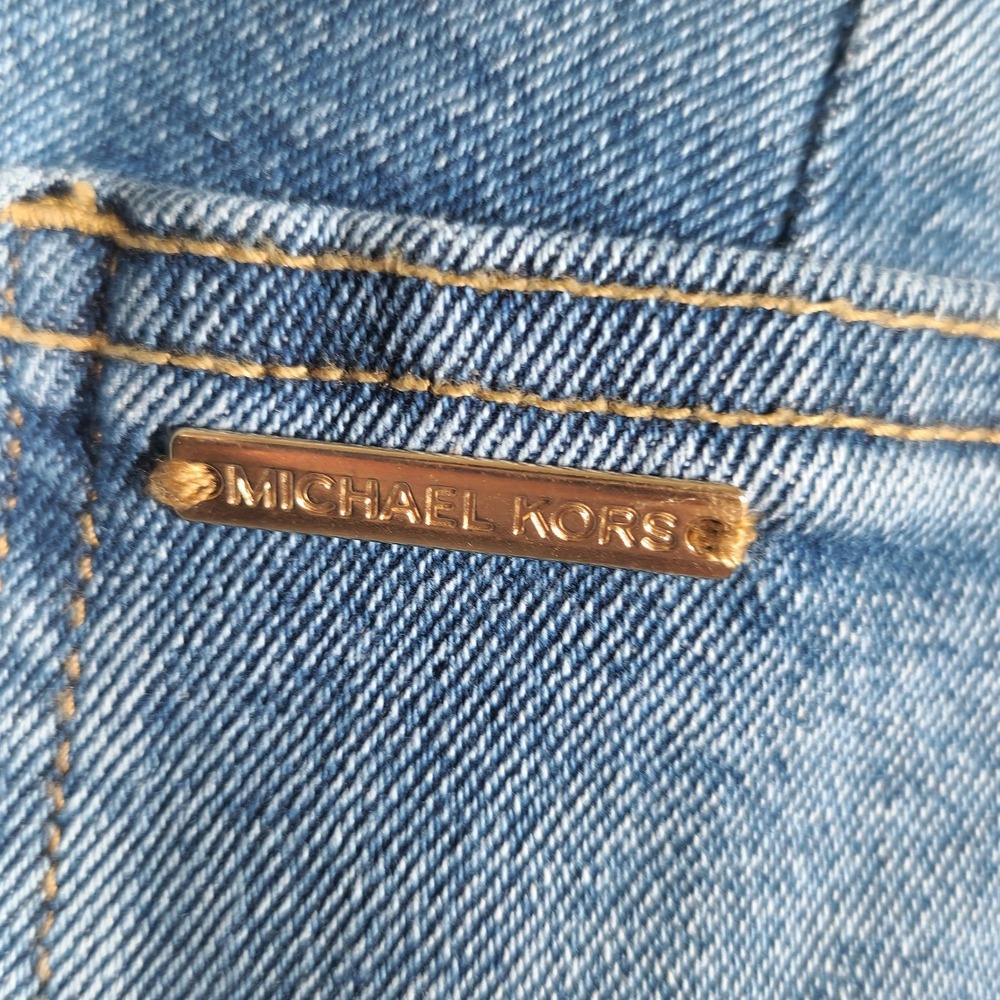 MICHAEL KORS Carmen Wide Leg Pintuck Jeans Super High Rise Medium Wash Size 6 - Picture 5 of 9